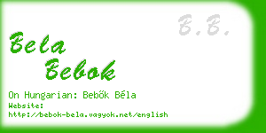 bela bebok business card