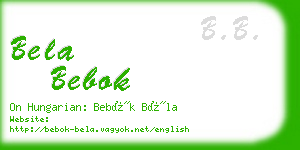 bela bebok business card